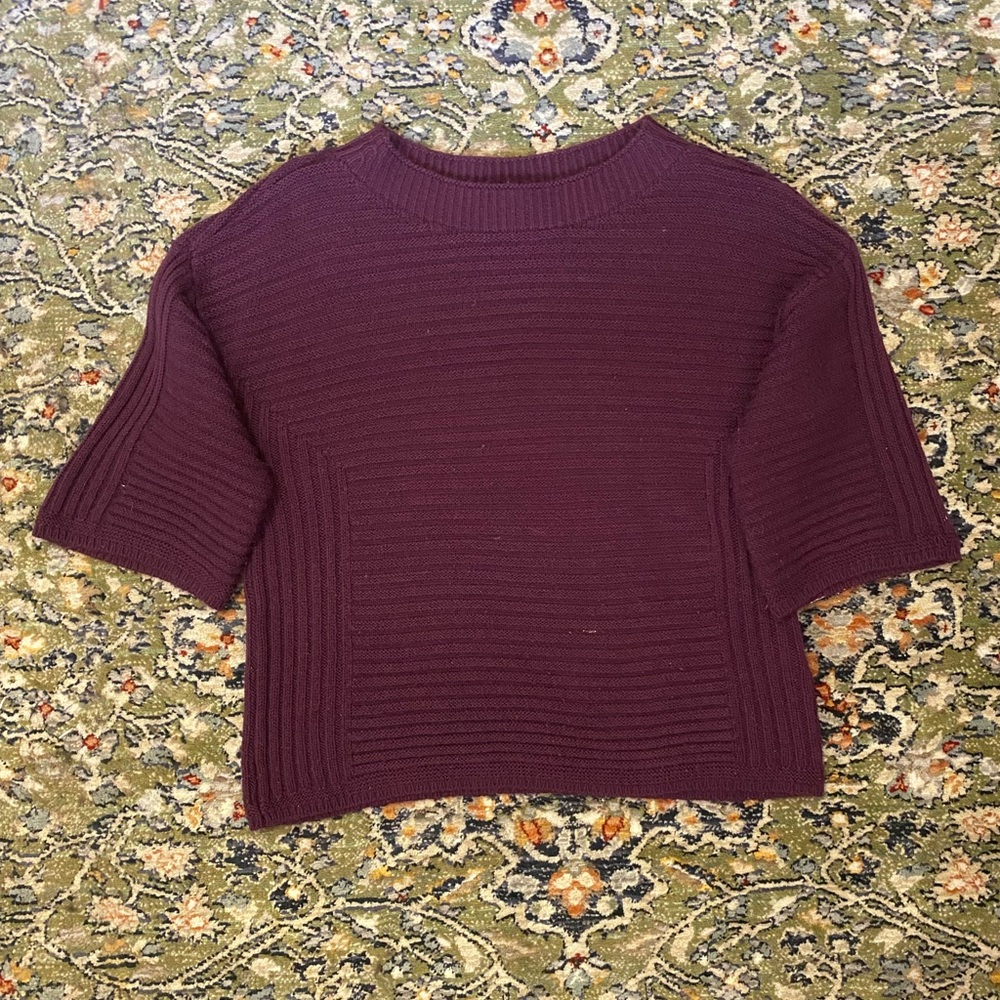 Cable & Gauge Deep Purple Knit Top